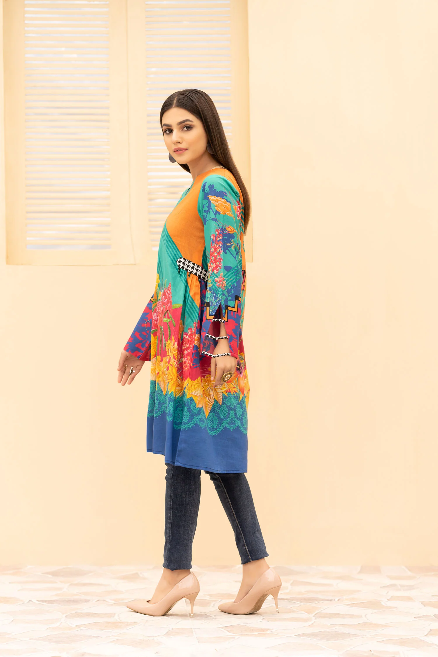 Calla - Digital Printed Stitched Lawn Kurti - Image 3