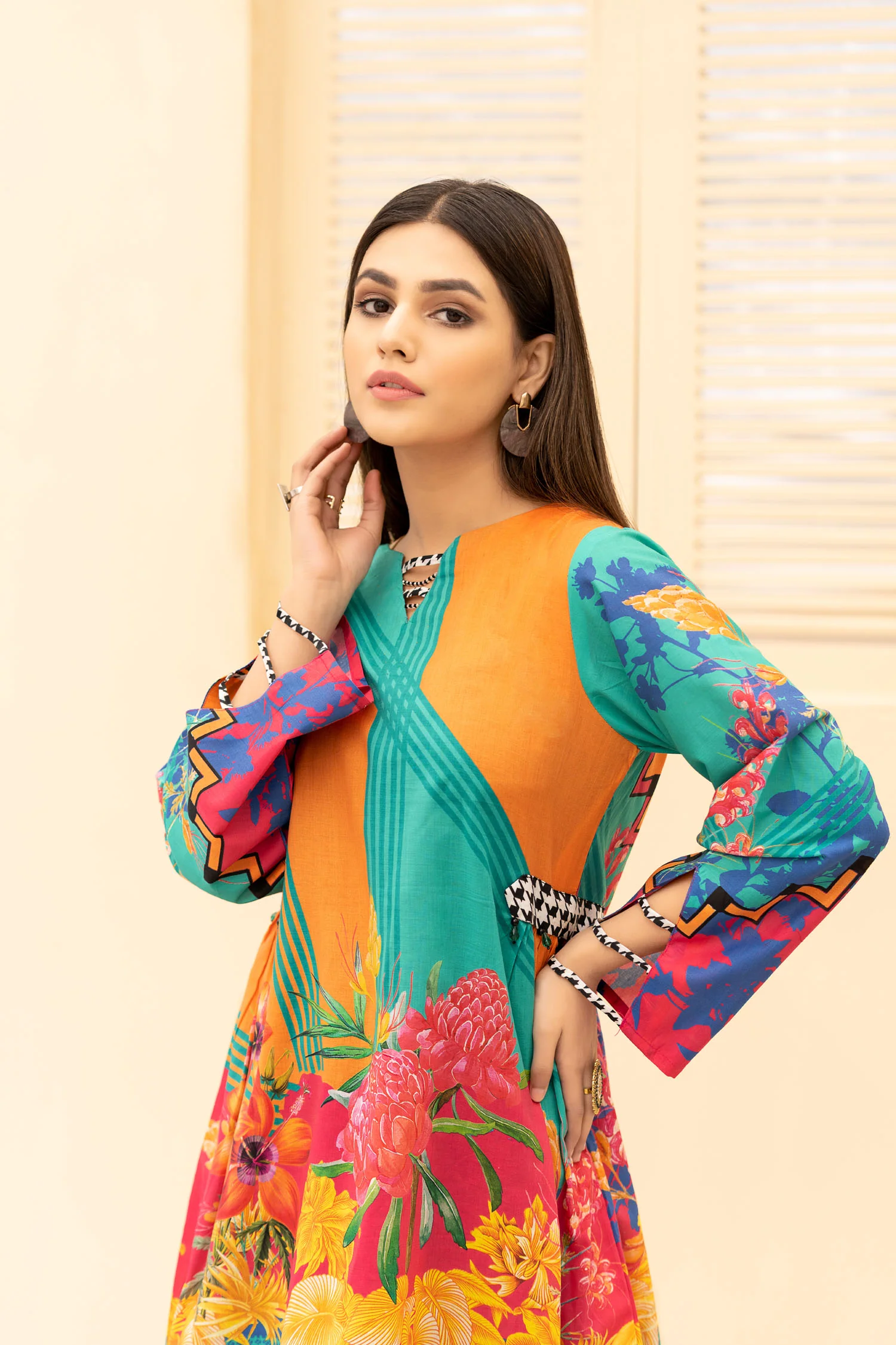 Calla - Digital Printed Stitched Lawn Kurti - Image 5