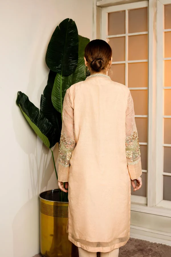 Calm Shell - Hand Embellished Embroidered Organza Shirt - Image 3