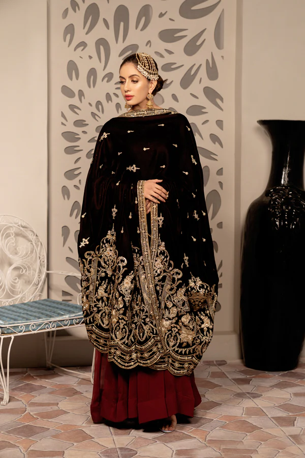 Calming - Embroidered Velvet Shawl - Image 2