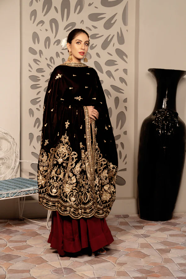 Calming - Embroidered Velvet Shawl - Image 3