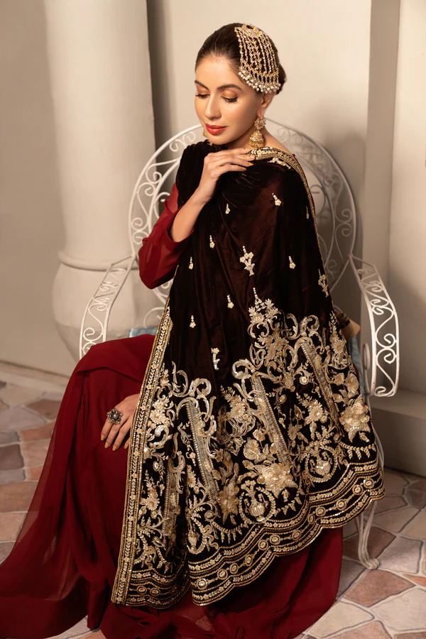 Calming - Embroidered Velvet Shawl - Image 5