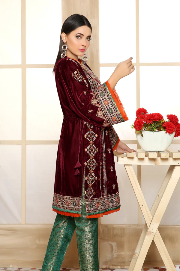 Calvert - Embroidered Velvet Unstitch 2PC - Image 3