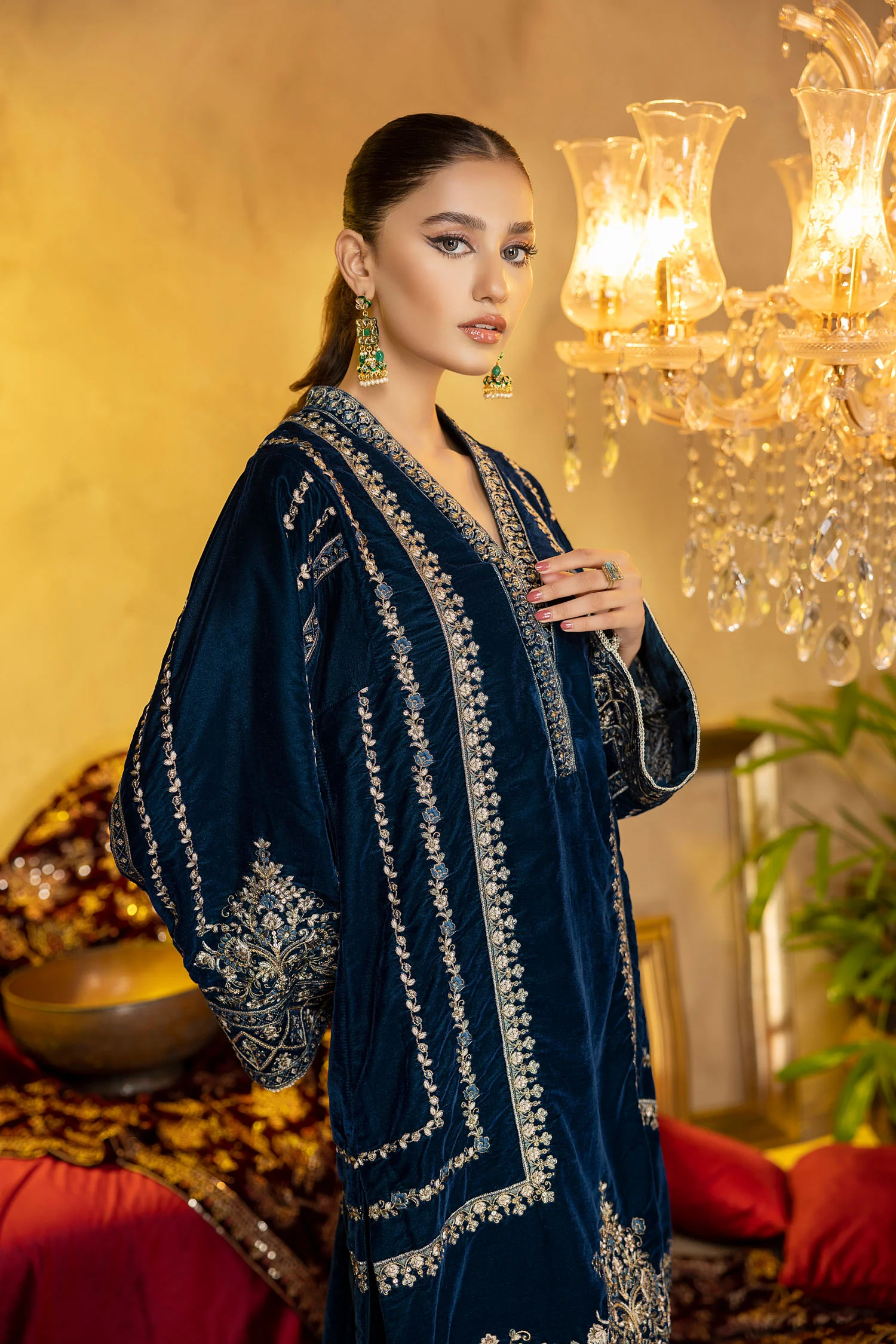 Cardien - Embroidered Velvet Stitched 2PC - Image 5