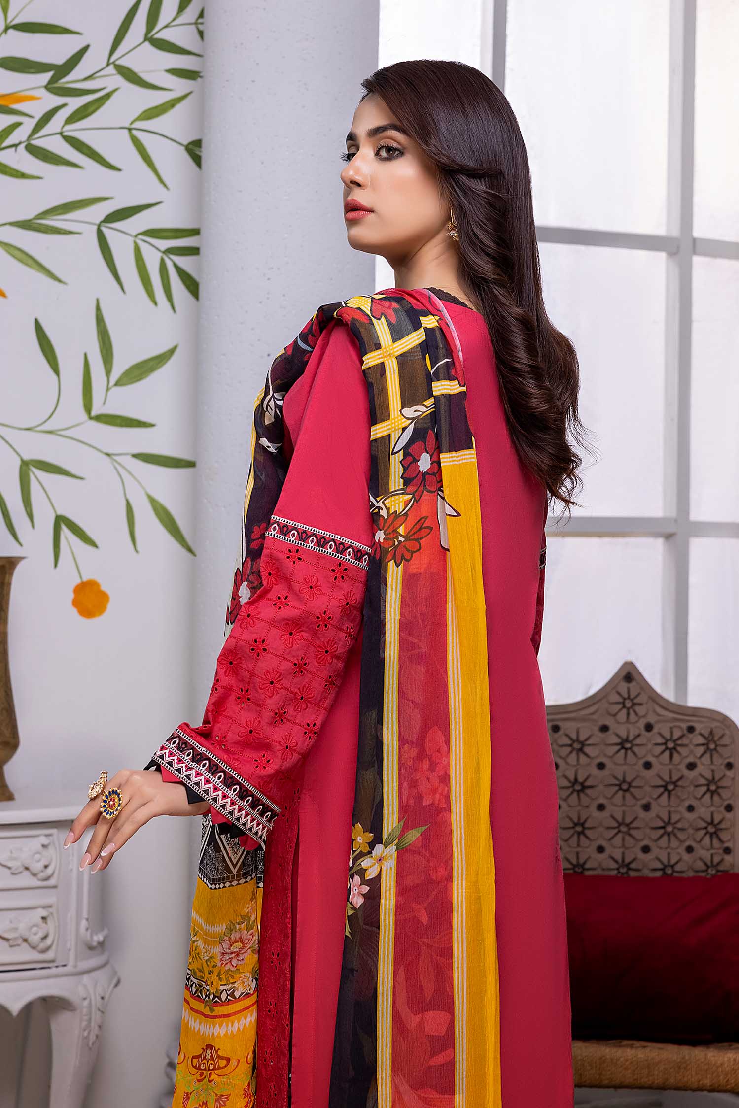 Cardinal - Chikankari Embroidered Lawn Stitched 3PC - Image 2