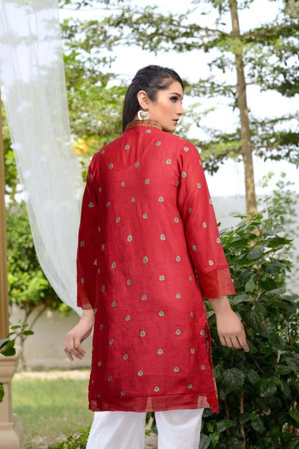 Carnation - Stitched Embroidered Swiss Shirt - Image 3