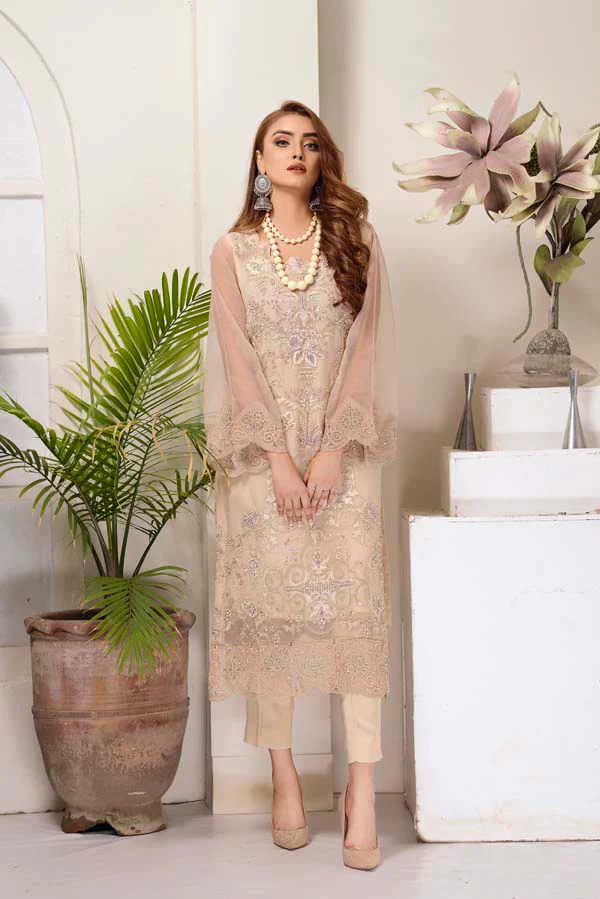 Cashmere - Hand Embellished Embroidered Organza 2 Piece - Image 2