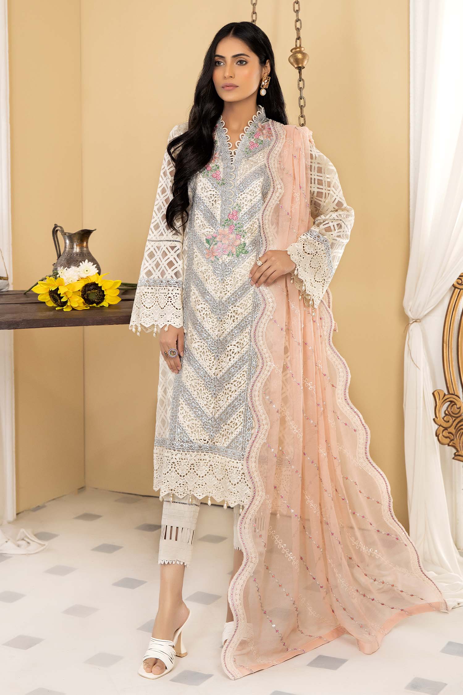 Cashmere - Stitched Embroidered Organza