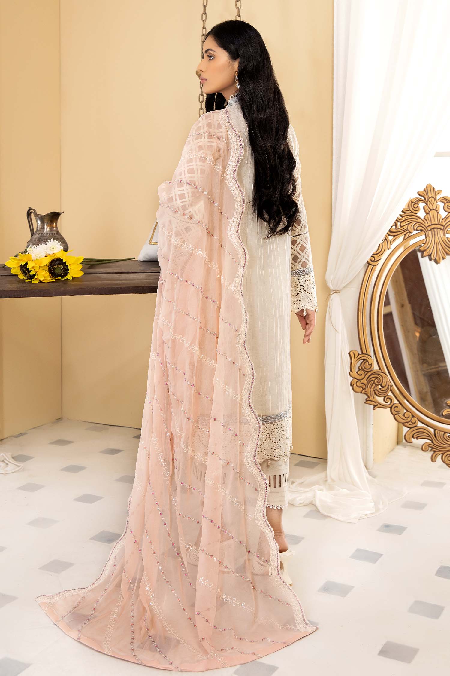 Cashmere - Stitched Embroidered Organza - Image 2