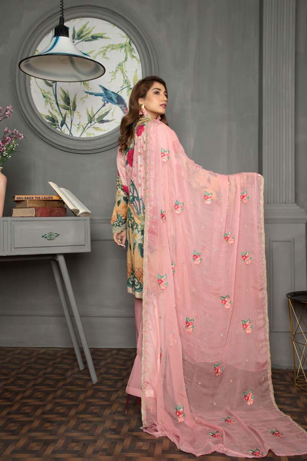 CASTOR BEAN - Digital Printed and Embroidered Lawn - Image 2
