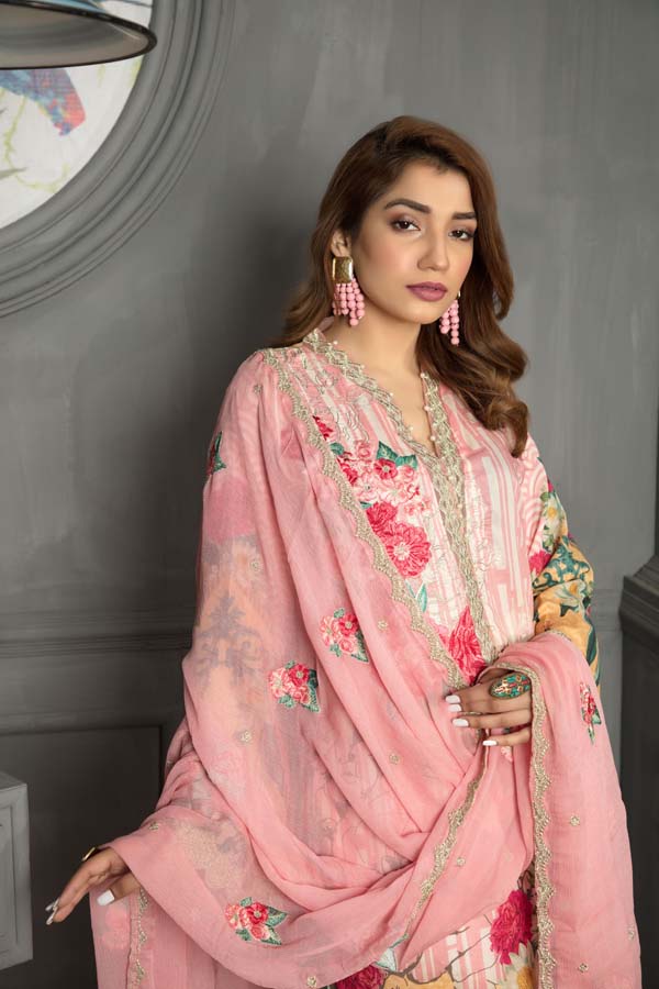 CASTOR BEAN - Digital Printed and Embroidered Lawn - Image 3