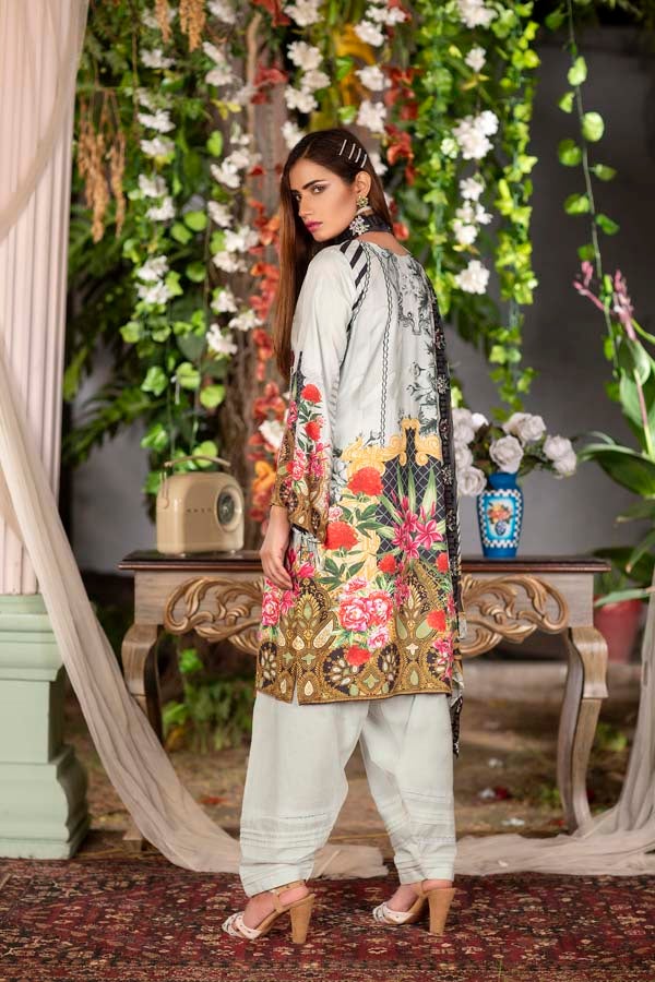 Cedar - Digital Printed & Embroidered Linen 3PC - Image 2