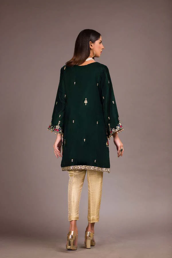 Celtic - Embroidered Velvet Unstitch Kurti - Image 2
