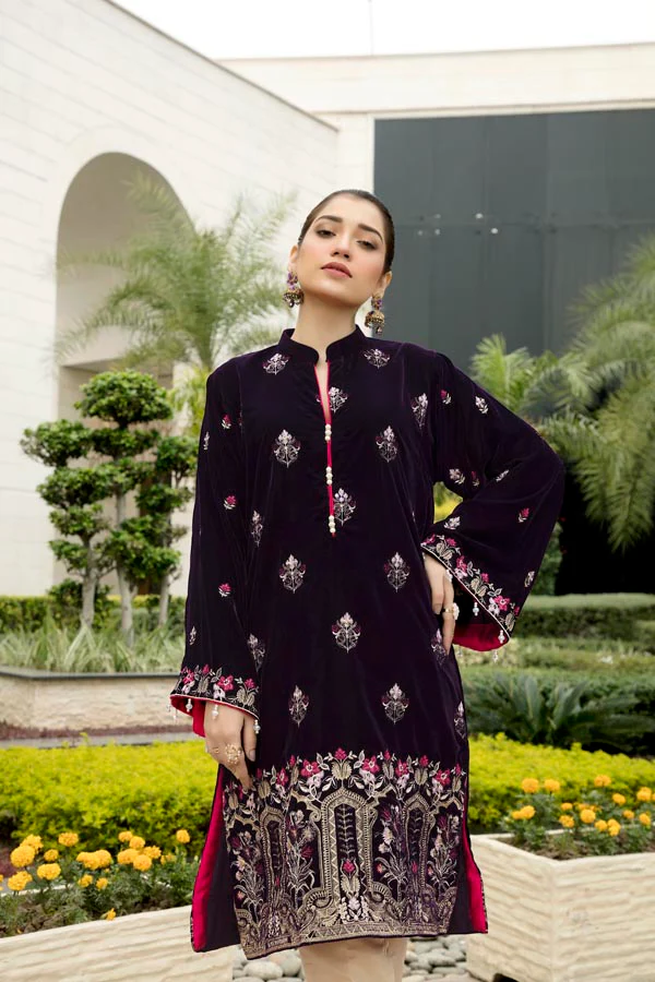 Cemre - Embroidered Velvet Un-Stitched (2 Piece) - Image 2