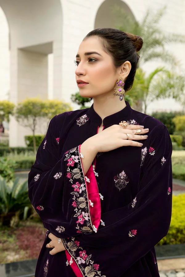 Cemre - Embroidered Velvet Un-Stitched (2 Piece) - Image 3
