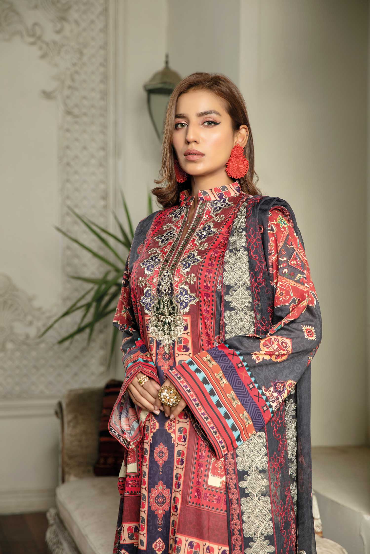 Charmin - Digital Printed & Embroidered Lawn 3 piece - Image 2