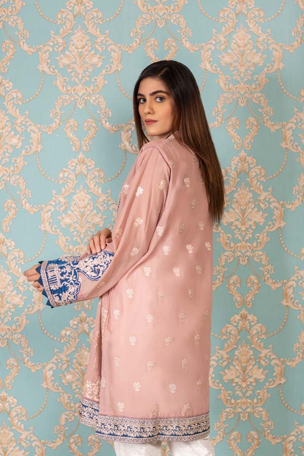 Charming Pink - Stitched Embroidered Swiss Shirt - Image 2