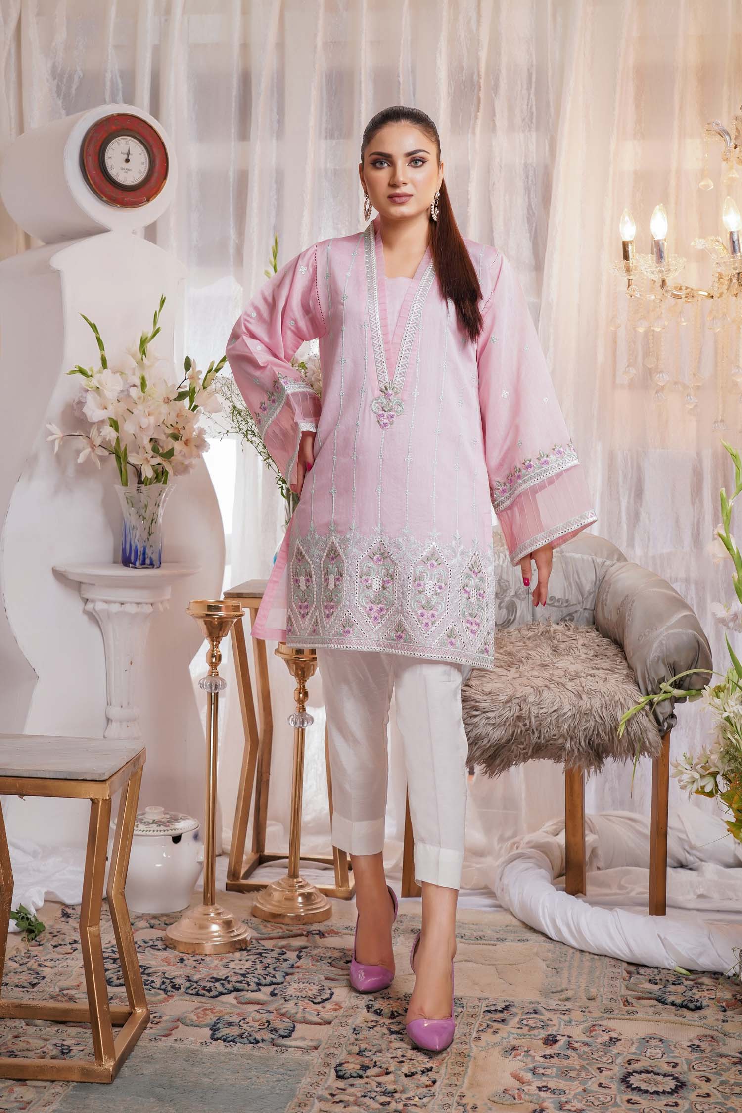 Chronic - Embroidered Paper Silk Stitch Kurti - Image 4