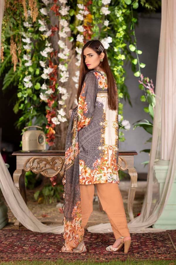 Cicely - Digital Printed & Embroidered Linen 3PC - Image 2