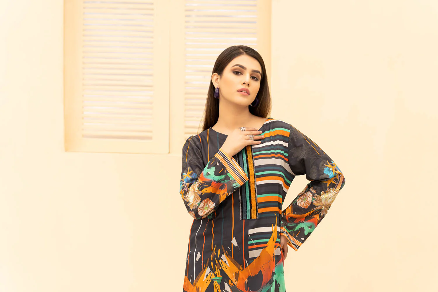 Cilka - Digital Printed Stitched Lawn Kurti - Image 4