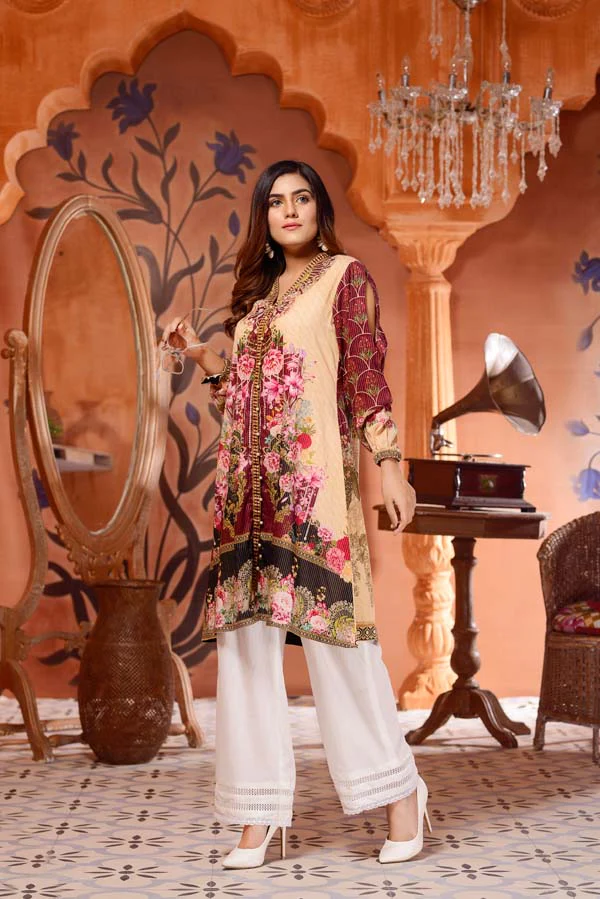 Cinnabar - Digital Mesuri Lawn Unstitch Shirt - Image 2