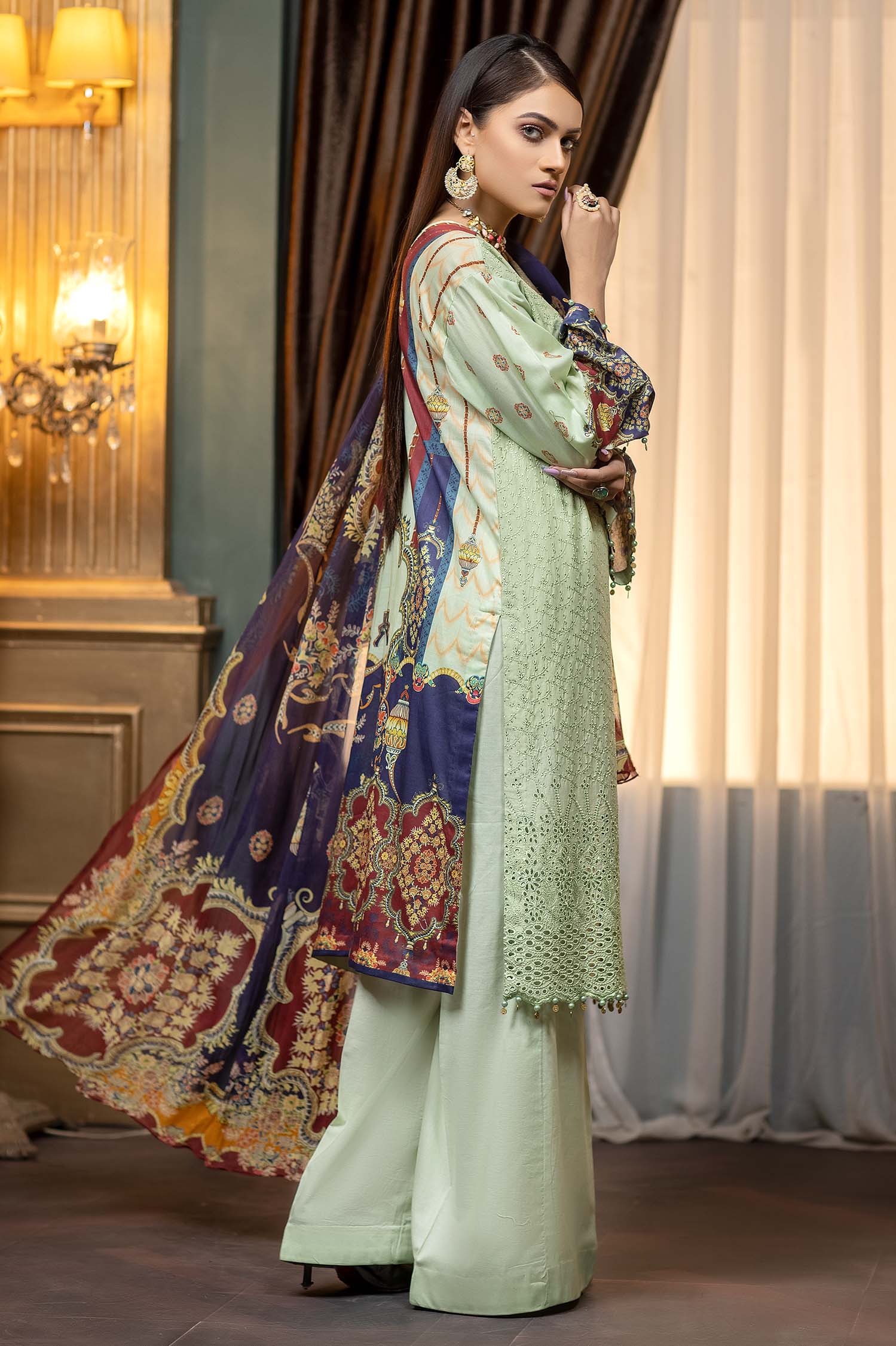 Clay Ash - Stitched Printed & Embroidered Lawn - Image 2
