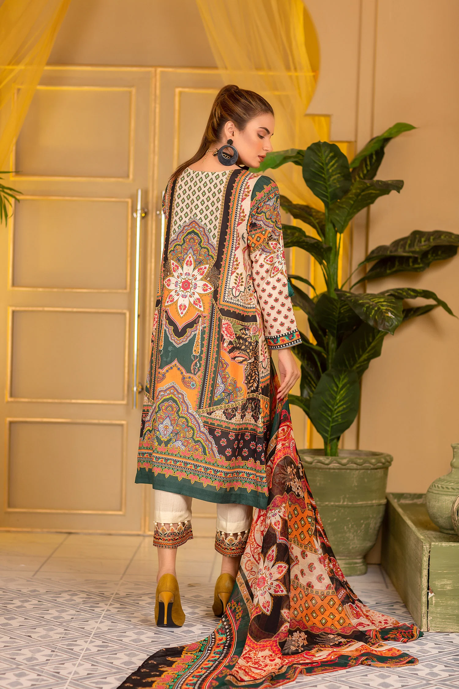 Coherent - Digital Printed and Embroidered Suvic Lawn 3PC - Image 2