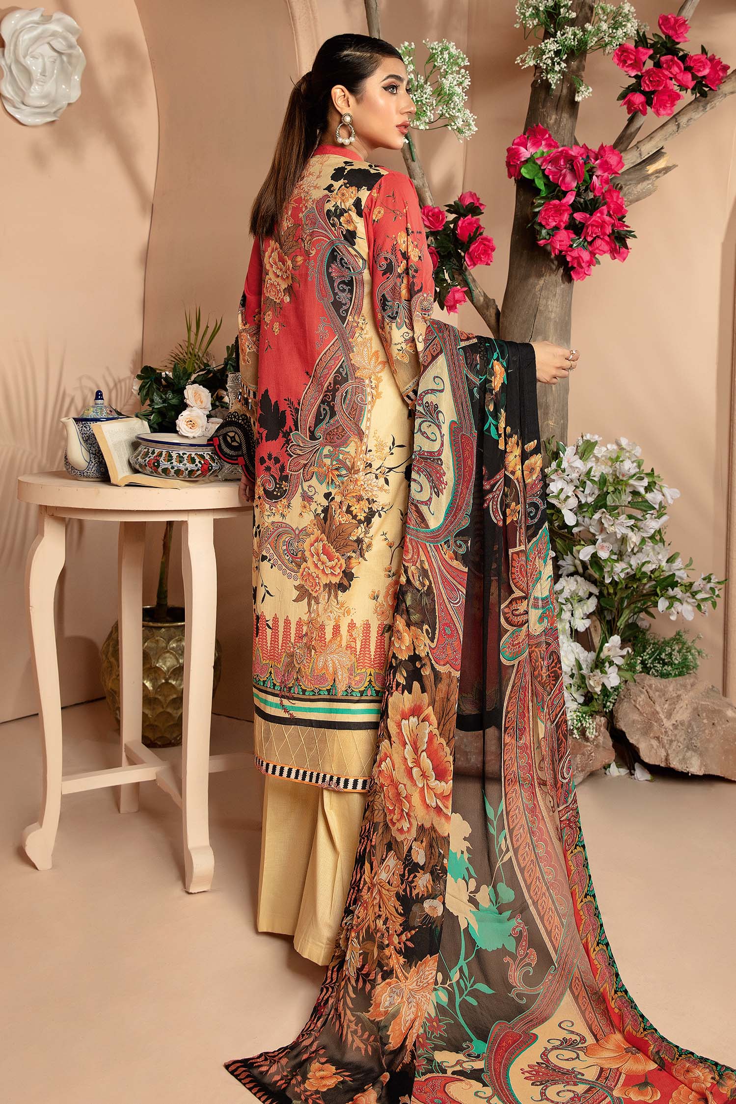 Color Chie - Digital Printed & Embroidered 3PC - Image 2