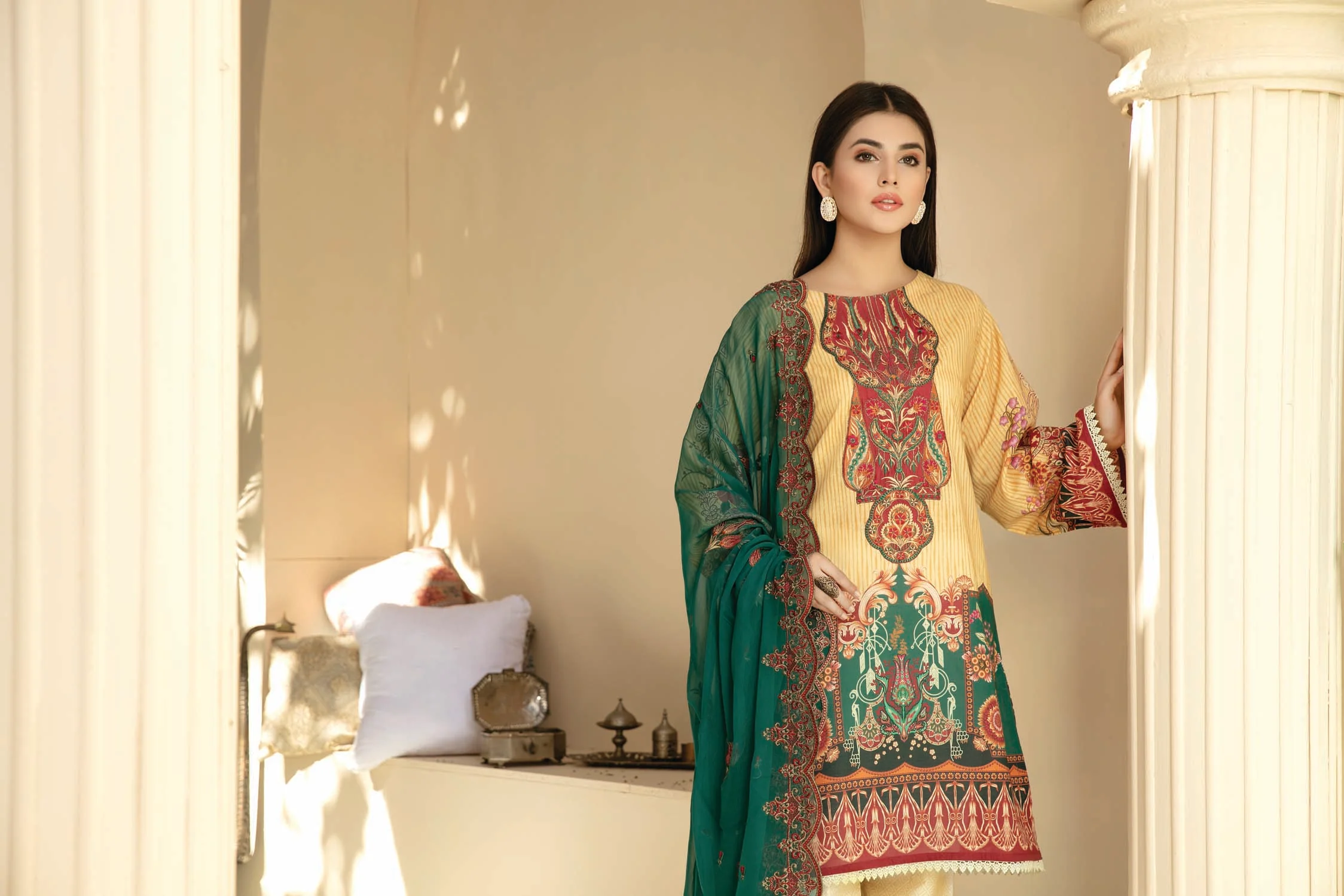 Convint - Digital Printed And Embroidered Suvic Lawn - Image 3