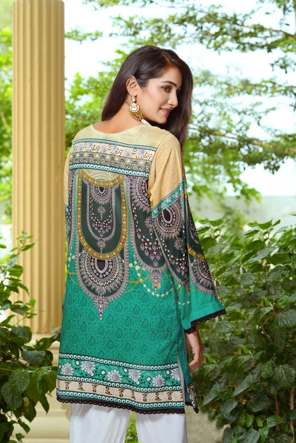 Elf Green - Digital Printed Unstitch Lawn Kurti - Image 3