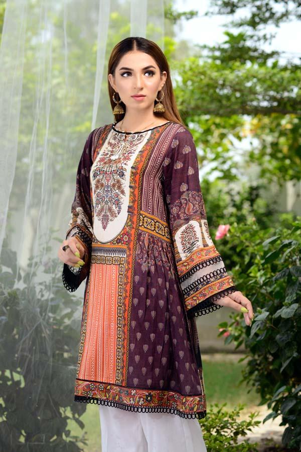 Cocoa Bean - Digital Printed Unstitch Lawn Kurti - Image 2