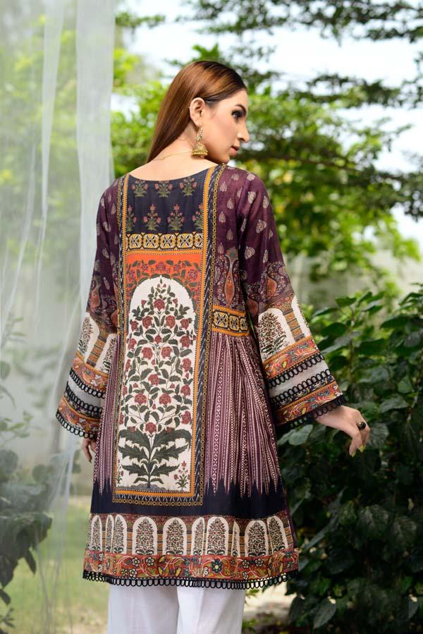 Cocoa Bean - Digital Printed Unstitch Lawn Kurti - Image 3
