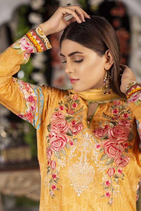 Canary - Digital Printed & Embroidered Viscose - Image 3