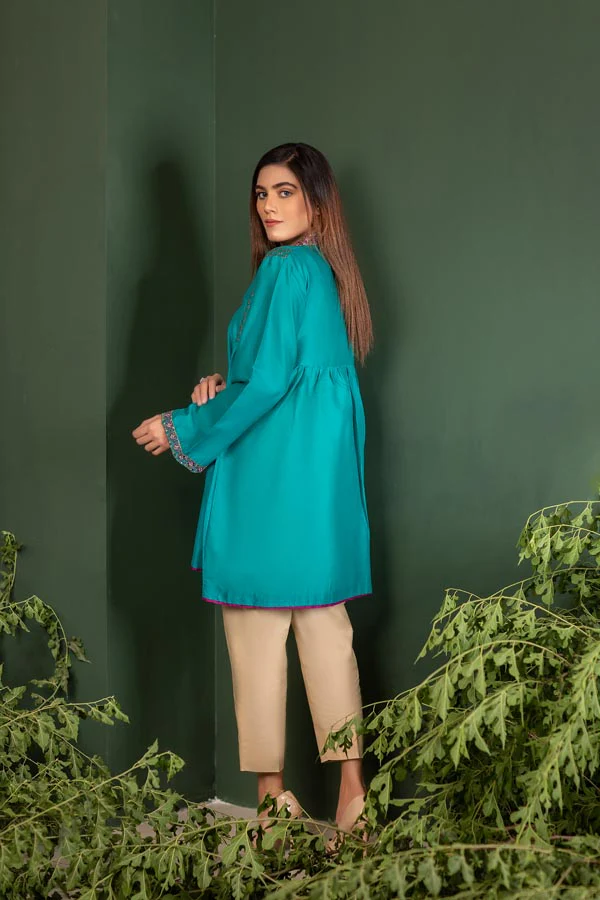 Clematis - Embroidered Lawn Stitch Shirt - Image 2