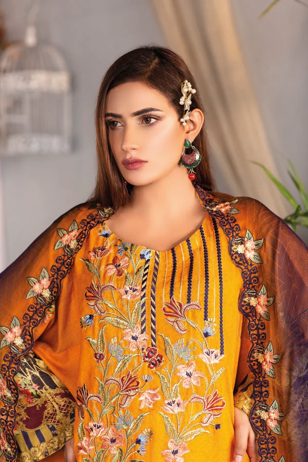 Sun Flower - Digital Embroidered Karandi - Image 3