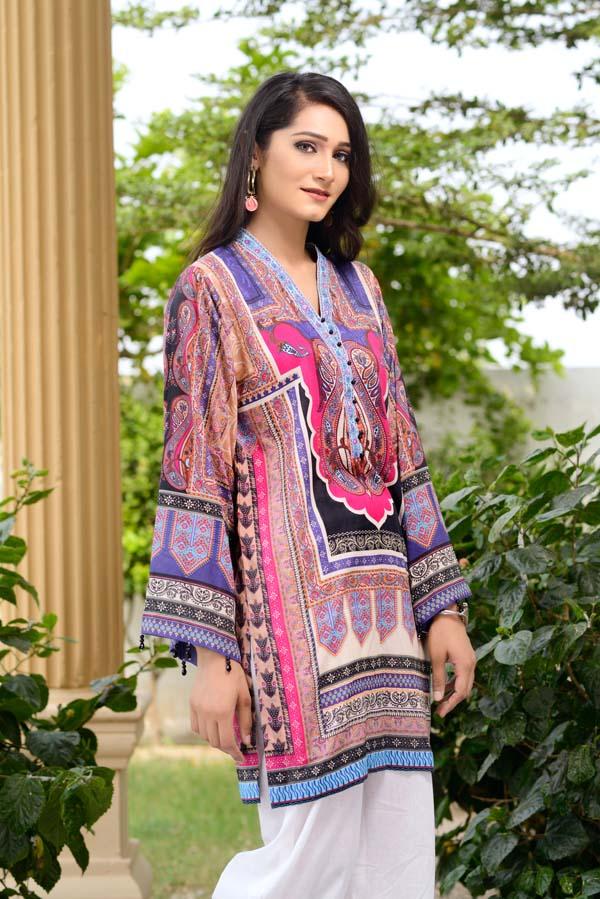 Blue Marguerite - Digital Printed Unstitch Lawn Kurti - Image 2