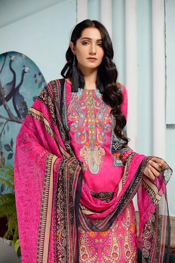 Alizarin - DIGITAL EMBROIDERED LAWN - Image 3