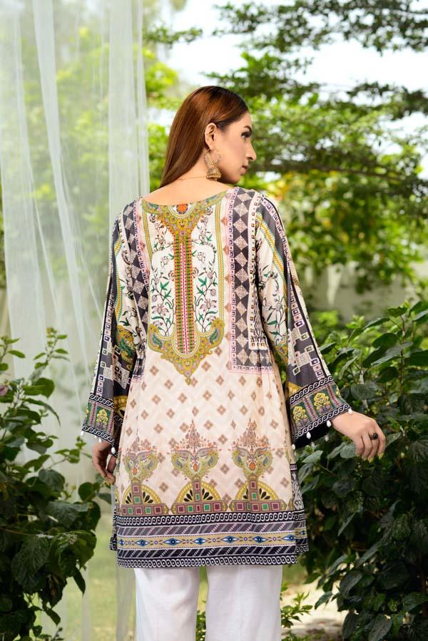 Almond - Digital Printed Unstitch Lawn Kurti - Image 3