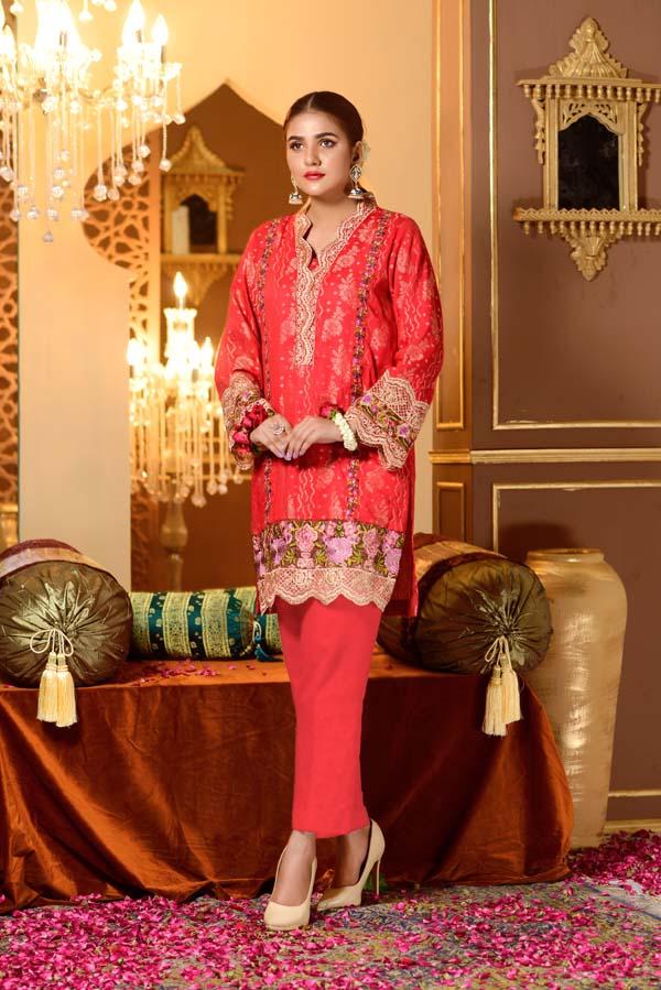 Cranberry - Embroidered Jacquard Shirt - Image 2