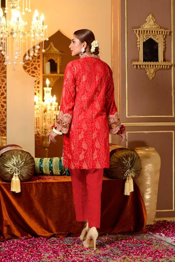 Cranberry - Embroidered Jacquard Shirt - Image 3