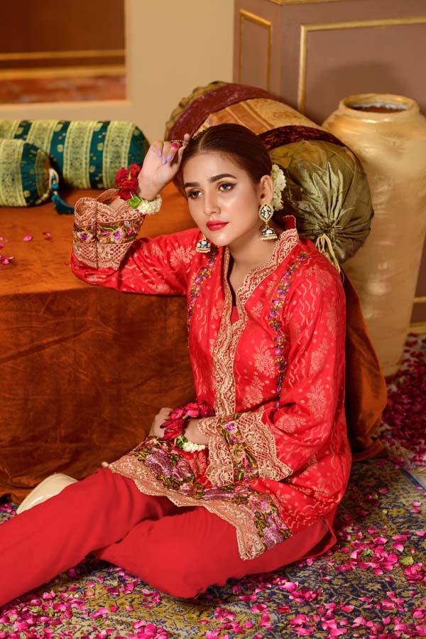 Cranberry - Embroidered Jacquard Shirt - Image 4