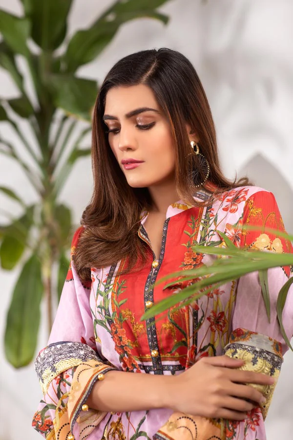 Crystal Pink - Digital Printed Lawn (Unstitch) - Image 3