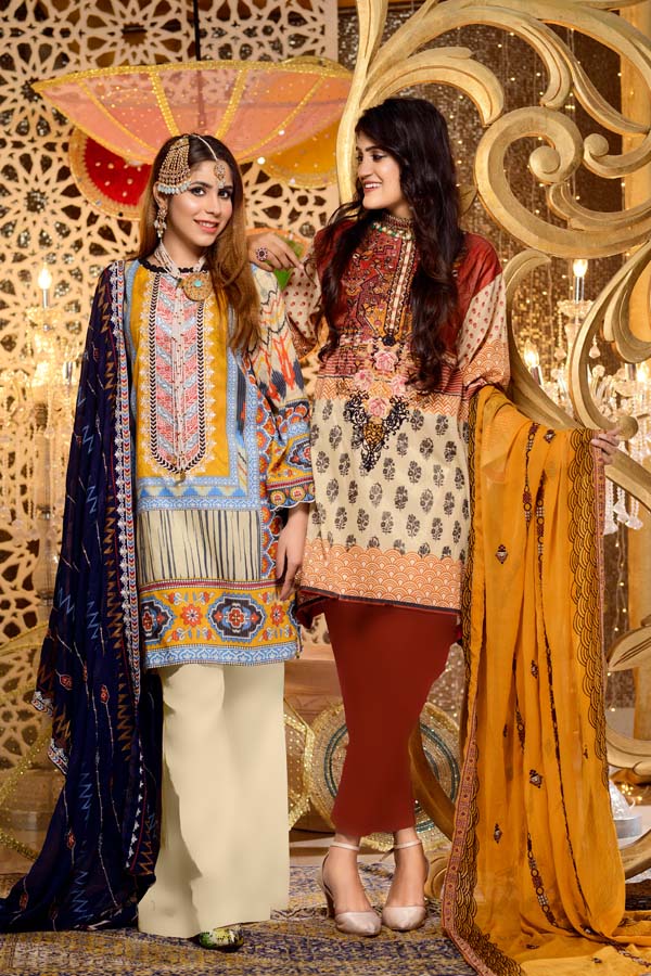 Beryl - Digital Embroidered Mesuri Lawn Unstitch (3 Piece) - Image 4