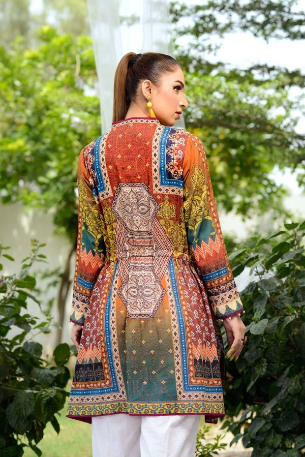 Burnt Sienna - Digital Printed Unstitch Lawn Kurti - Image 3