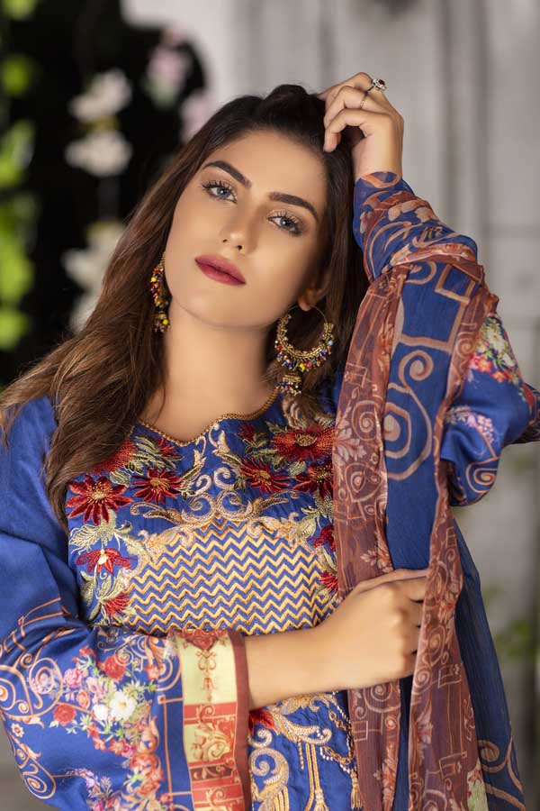 Admiral - Digital Printed & Embroidered Viscose - Image 3