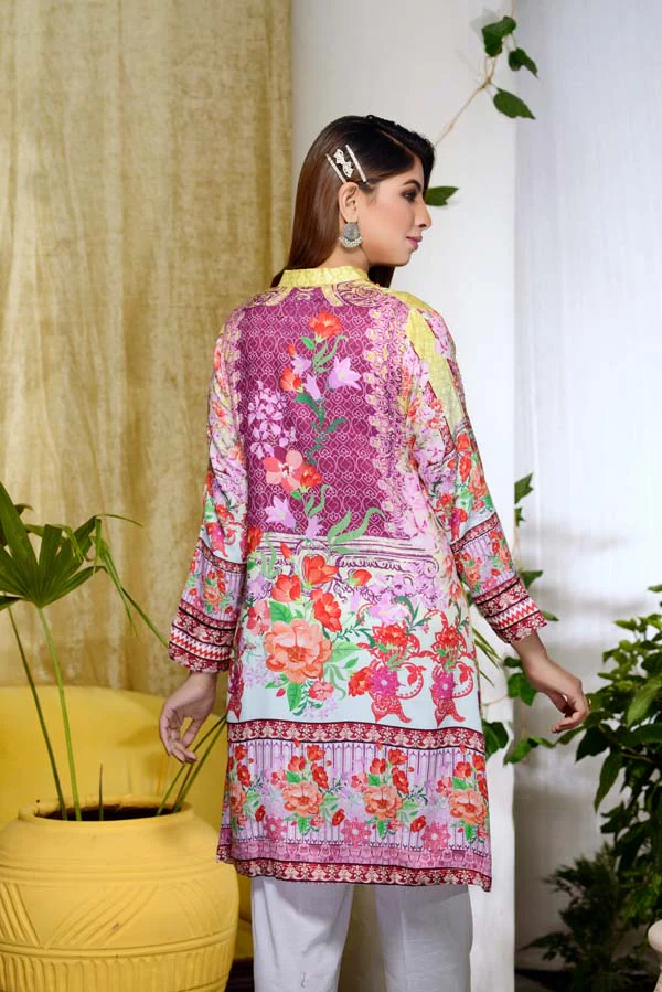 Citron - Digital Embroidered & Hand Embellished Stitched Kurti - Image 3