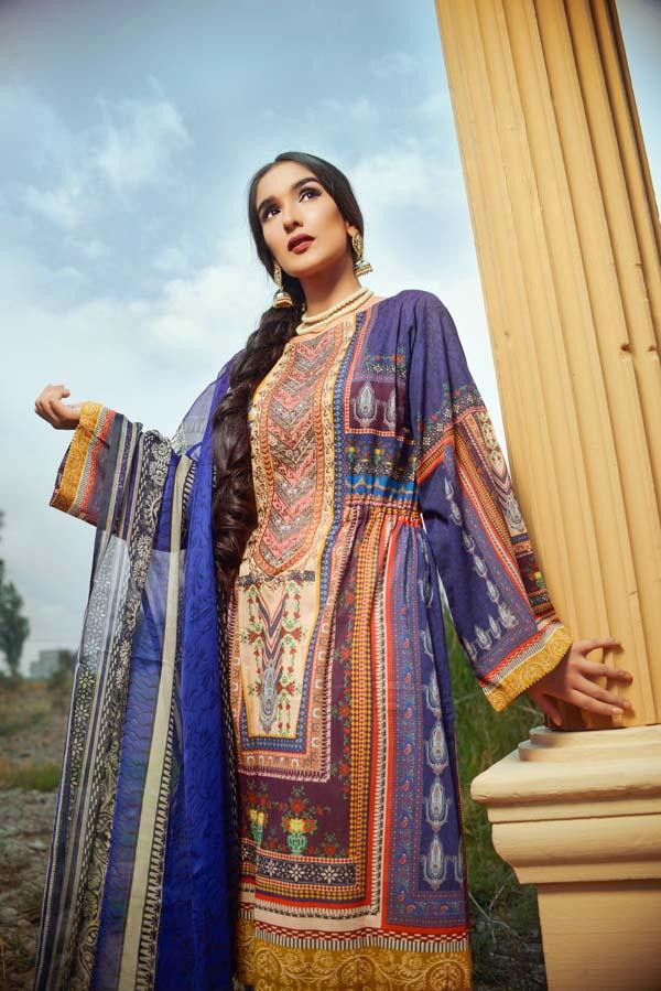 DARK NAVY - DIGITAL EMBROIDERED LAWN - Image 2