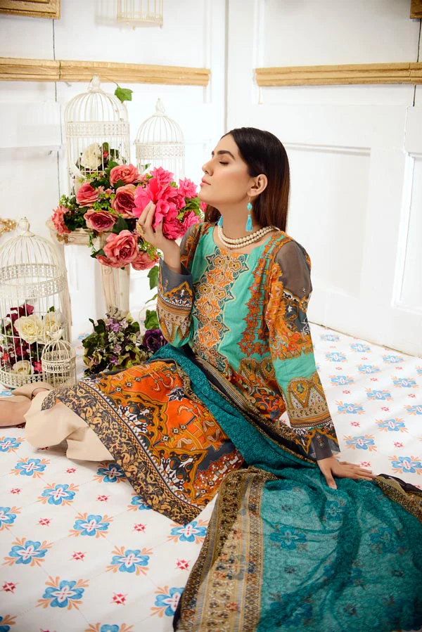 Cacao - Digital Printed and Embroidered Lawn - Image 3
