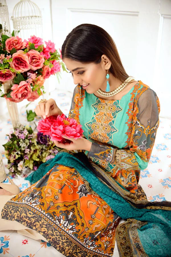 Cacao - Digital Printed and Embroidered Lawn - Image 4
