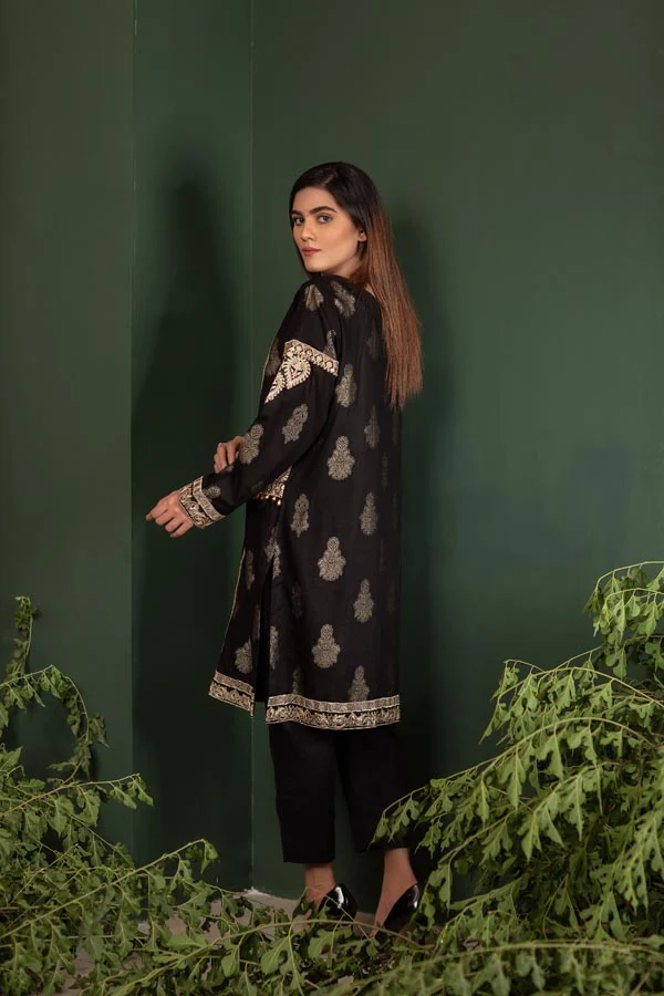 Pitch - Jacquard Embroidered Unstitch 2 Piece - Image 2